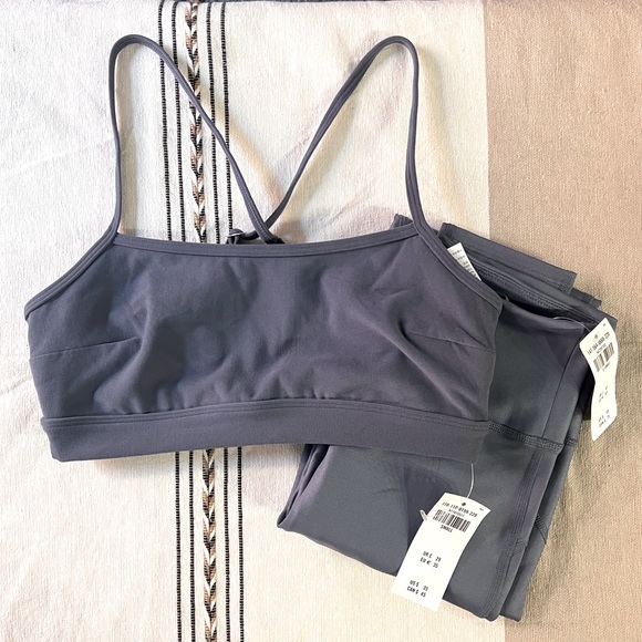 NEW Abercrombie & Fitch Grey Slate Workout Set | Small Bra | XS Legging - Picture 2 of 2